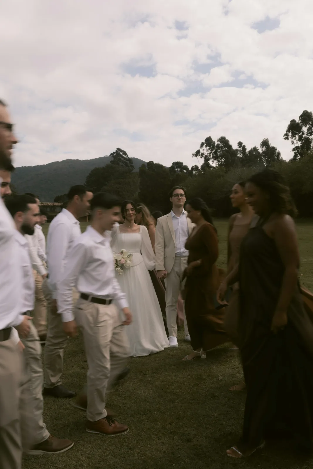 The wedding party together