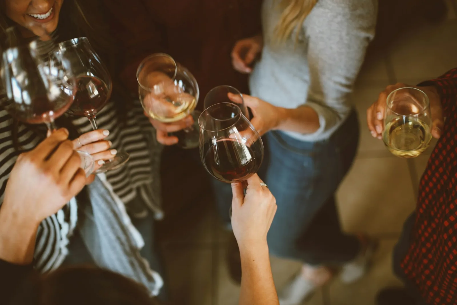 Friends sharing a toast at a lively party